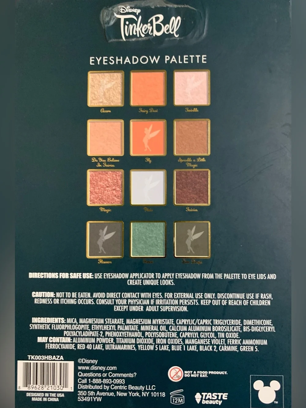 New Taste Beauty x Disney Tinker Bell 12 Color Eyeshadow Palette